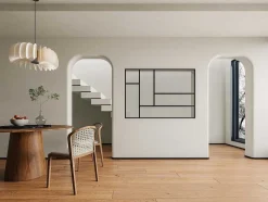 Glazen Designbinnenraam Van Gepoederlakt Aluminium 150 X 105 Cm Zwart Artena