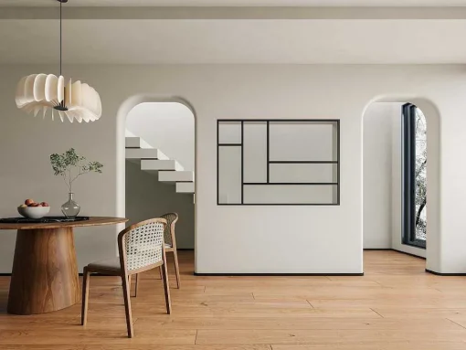 Glazen Designbinnenraam Van Gepoederlakt Aluminium 150 X 105 Cm Zwart Artena