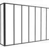 Glazen Hoekbinnenraam In Industriele Stijl In Gepoederlakt Aluminium L210 X L60 X H130 Zwart Bayview