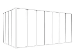 Glazen Hoekbinnenraam In Industriele Stijl In Gepoederlakt Aluminium L210 X L120 X H105 Wit Bayview