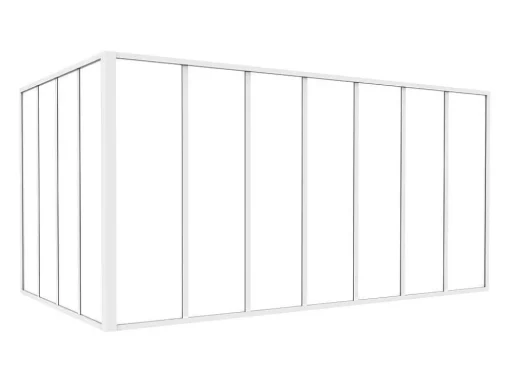 Glazen Hoekbinnenraam In Industriele Stijl In Gepoederlakt Aluminium L210 X L120 X H105 Wit Bayview