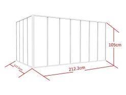 Glazen Hoekbinnenraam In Industriele Stijl In Gepoederlakt Aluminium L210 X L120 X H105 Wit Bayview