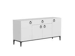Gloria Multifunctioneel Kabinet, Wit, Zwart, 160X42X75 Cm, Epikasa