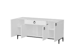 Gloria Multifunctioneel Kabinet, Wit, Zwart, 160X42X75 Cm, Epikasa