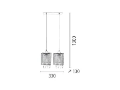 Gracja Hanglamp, Chroom, 33X13X130 Cm, Epikasa