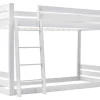 Grenen Stapelbed Met Plank En Glijbaan + Lattenbodem - 90X200Cm - Wit