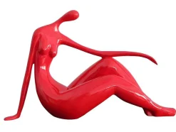 Groot Beeld Madeleine Ii Van Hars - L.36 X H.22 Cm - Rood