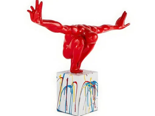 Groot Beeld Soledad Ii Van Hars - L.73 X H.57 Cm - Rood