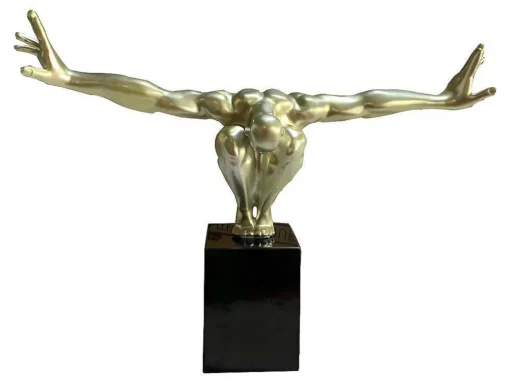 Groot Beeld Soledad Ii Van Hars - L 73 X H 57 Cm - Goud