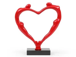 Groot Hartvormig Standbeeld Van Hars B49 X H55 Cm Rood Lovina