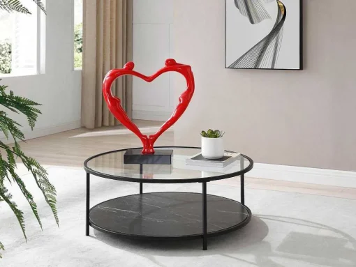 Groot Hartvormig Standbeeld Van Hars B49 X H55 Cm Rood Lovina
