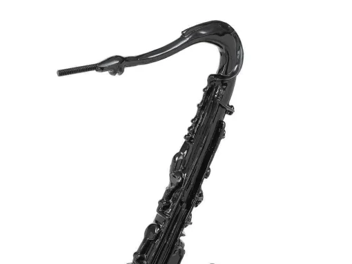 Groot Saxofoonstandbeeld Van Hars L29 X B16 X H62 Cm Zwart Musania