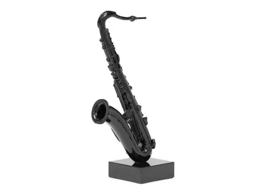 Groot Saxofoonstandbeeld Van Hars L29 X B16 X H62 Cm Zwart Musania