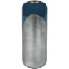 Grote Geemailleerde Metalen Vaas - D. 30 X H. 82 Cm - Zwart Met Bladzilver - Perlin