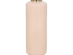 Grote Geemailleerde Metalen Vaas - D. 19 X H. 50 Cm - Beige En Goud - Goriat