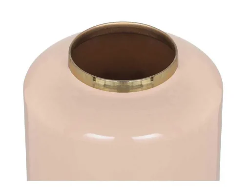 Grote Geemailleerde Metalen Vaas - D. 19 X H. 50 Cm - Beige En Goud - Goriat