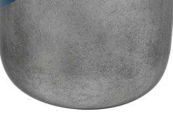 Grote Geemailleerde Metalen Vaas - D. 30 X H. 82 Cm - Zwart Met Bladzilver - Perlin