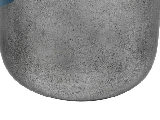 Grote Geemailleerde Metalen Vaas - D. 30 X H. 82 Cm - Zwart Met Bladzilver - Perlin