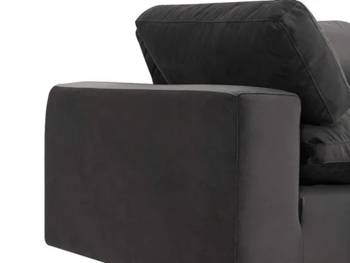 Grote Hoekbank Met Hoek Links Van Antracietgrijs Velours Amaury