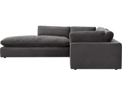 Grote Hoekbank Met Hoek Links Van Antracietgrijs Velours Amaury