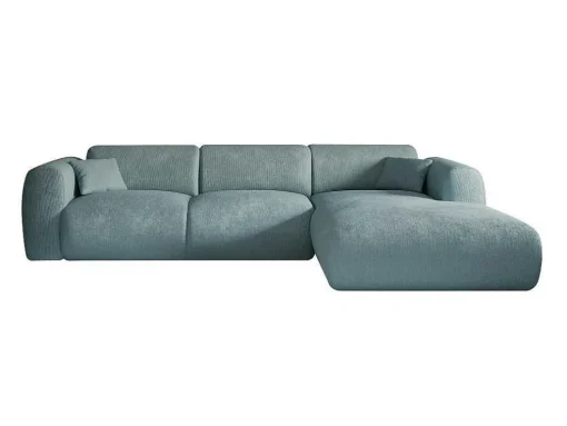 Grote Hoekbank Met Hoek Rechts Van Blauwe Stof Met Textuur Pogni Van Maison Cephy