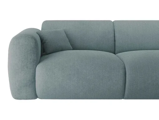Grote Hoekbank Met Hoek Rechts Van Blauwe Stof Met Textuur Pogni Van Maison Cephy
