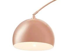 Grote Staande Lamp Met Boog Art Deco Ombrage - Metaal En Marmer - H. 180 Cm - Koperkleur
