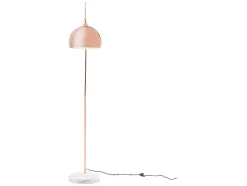 Grote Staande Lamp Met Boog Art Deco Ombrage - Metaal En Marmer - H. 180 Cm - Koperkleur
