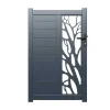 Halfopengewerkte Aluminium Draaipoort Met Motief B100 X H164 Cm Antraciet Labrit Ii