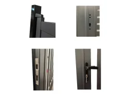 Halfopengewerkte Aluminium Draaipoort Met Motief B350 X H179 Cm Antraciet Labrit Ii