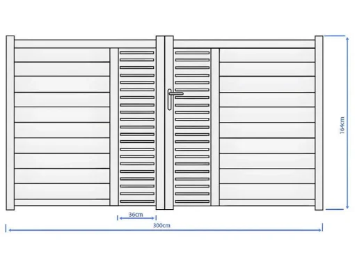Halfopengewerkte Aluminium Elektrische Draaipoort Met Motief B300 X H164 Cm Antraciet Orist Ii