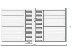 Halfopengewerkte Aluminium Draaipoort Met Motief B350 X H179 Cm Antraciet Orist Ii