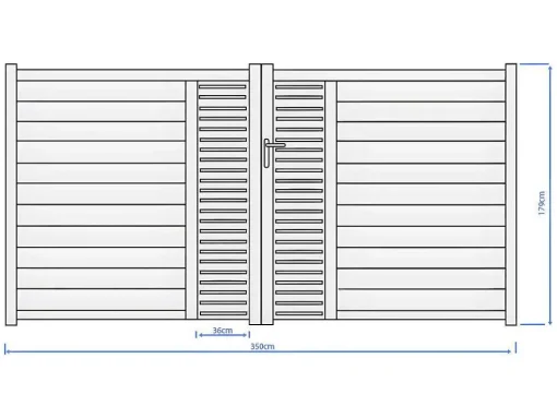 Halfopengewerkte Aluminium Draaipoort Met Motief B350 X H179 Cm Antraciet Orist Ii
