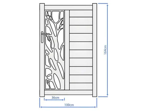 Halfopengewerkte Aluminium Draaipoort Met Motief B100 X H164 Cm Antraciet Labrit Ii