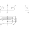 Halfvrijstaand Bad Divina -200L - 150X75X58Cm - Wit