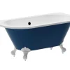 Halfvrijstaand Retro Acrylbad Op Adelaarspoten Blauw (Glanzend) 154 Liter 150 X 74 X 61 Cm Bolisa