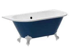 Halfvrijstaand Retro Acrylbad Op Adelaarspoten Blauw (Glanzend) 154 Liter 150 X 74 X 61 Cm Bolisa
