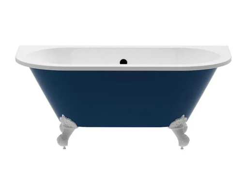 Halfvrijstaand Retro Acrylbad Op Adelaarspoten Blauw (Glanzend) 154 Liter 150 X 74 X 61 Cm Bolisa