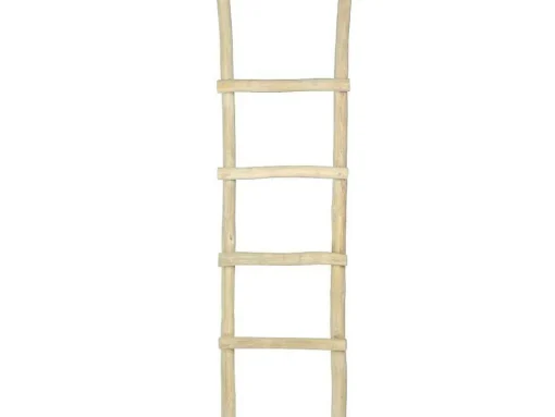 Handdoekenrek Ladder Van Massief Teakhout - Naturelkleur - Fodna