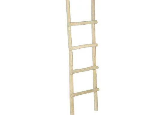 Handdoekenrek Ladder Van Massief Teakhout - Naturelkleur - Fodna