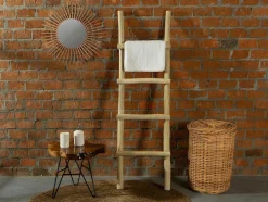 Handdoekenrek Ladder Van Massief Teakhout - Naturelkleur - Fodna
