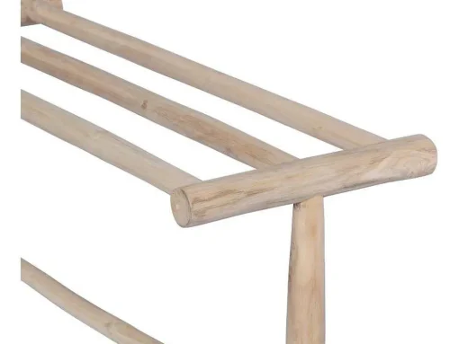Handdoekhouder Op Poten Van Massief Teakhout - L80 Cm X D29 Cm X H75 Cm - Fodna