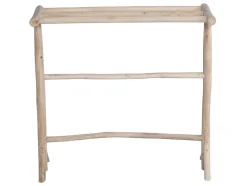 Handdoekhouder Op Poten Van Massief Teakhout - L80 Cm X D29 Cm X H75 Cm - Fodna