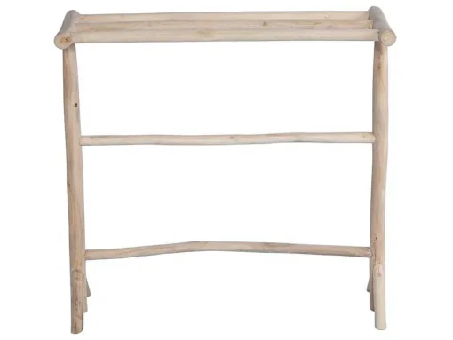 Handdoekhouder Op Poten Van Massief Teakhout - L80 Cm X D29 Cm X H75 Cm - Fodna
