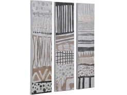 Handgeschilderd Abstract Acrylschilderij - L 75 Cm X H 100 Cm - Grenen Spieraam - Meerkleurig - Ludza