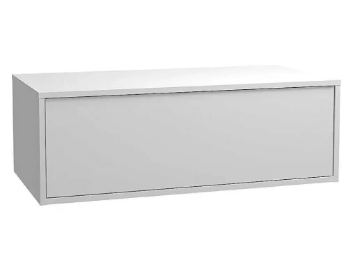 Hangend Badkamermeubel Groen En Wit Met Enkele Wastafel En Twee Laden - 94 Cm - Teana Ii