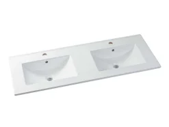 Hangend Badkamermeubel Met Inbouwwastafel - Lichte Naturel En Zwart - 120 Cm - Lannick