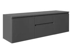 Hangend Badkamermeubel Met Dubbele Wastafel - Grijs - 150 Cm - Jimena Ii