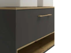Hangend Badkamermeubel Met Dubbele Wastafel - Antraciet - 120 Cm - Yangra