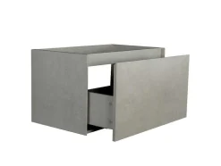 Hangend Badkamermeubel Met Ingebouwde Wastafel - Betongrijs - 80 Cm - Sosthene
